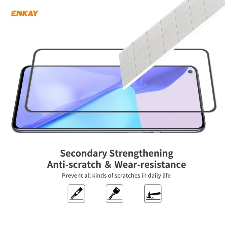 Pour OnePlus 9R 2 PIÈCES ENKAY Hat-Prince Film de protection d'écran complet en verre trempé anti-chute avec colle intégrale
