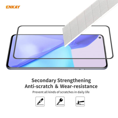 For OnePlus 9R ENKAY Hat-Prince Anti-drop Full Glue Tempered Glass Full Screen Film Anti-fall Protector