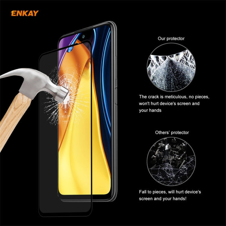 For Xiaomi Poco M3 Pro / Redmi Note 10 5G 2 PCS ENKAY Hat-Prince Full Glue 0.26mm 9H 2.5D Tempered Glass Full Coverage Film