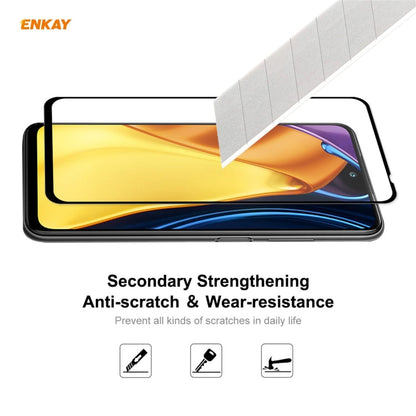 For Xiaomi Poco M3 Pro / Redmi Note 10 5G 2 PCS ENKAY Hat-Prince Full Glue 0.26mm 9H 2.5D Tempered Glass Full Coverage Film