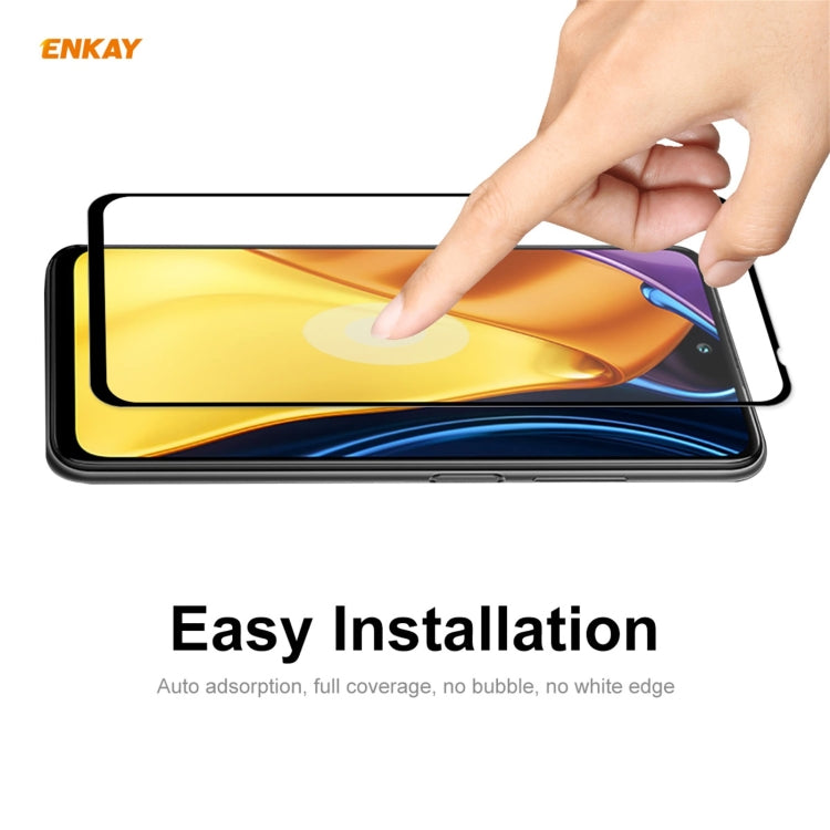 For Xiaomi Poco M3 Pro / Redmi Note 10 5G ENKAY Hat-Prince Full Glue 0.26mm 9H 2.5D Tempered Glass Full Coverage Film