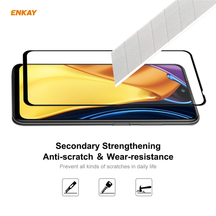 For Xiaomi Poco M3 Pro / Redmi Note 10 5G ENKAY Hat-Prince Full Glue 0.26mm 9H 2.5D Tempered Glass Full Coverage Film