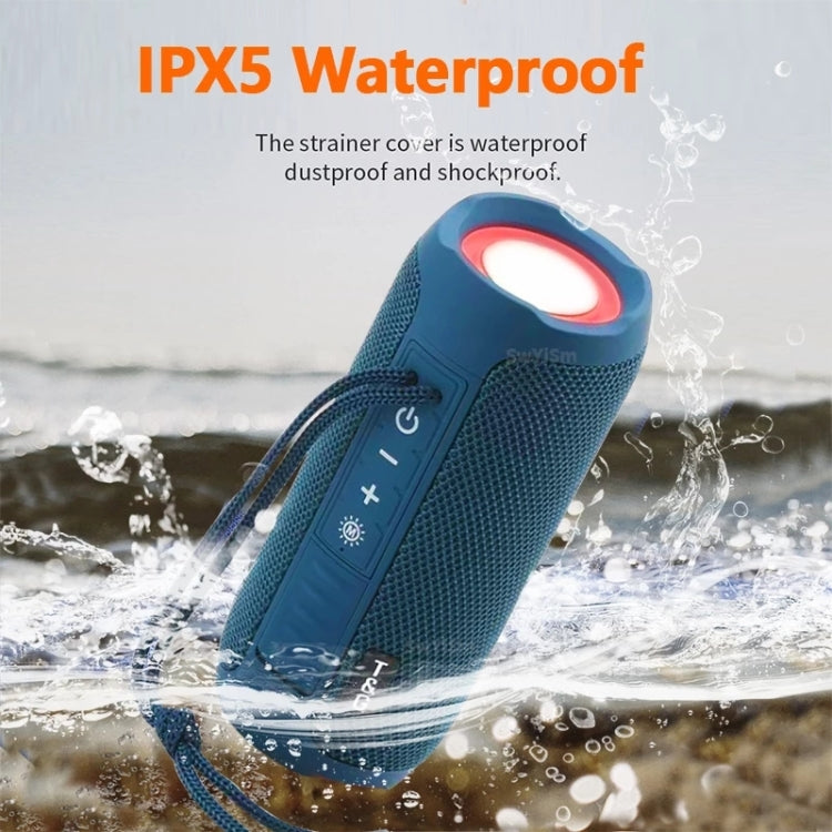 T&G TG227 Outdoor Portable Waterproof Bluetooth Music Speaker with LED Support FM / TF / USB(Black)