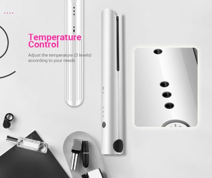 K-SKIN Portable Rechargeable Hair Straightener Curler Cordless Adjustable Temperature Fast Heat Ceramic Iron Styling Tool