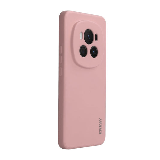 Pour coque de téléphone antichoc souple en silicone liquide ENKAY For Honor Magic6 (Rose)