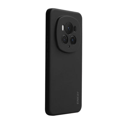 Pour Honor Magic6 Pro ENKAY Coque de téléphone en silicone liquide souple antichoc (noir)