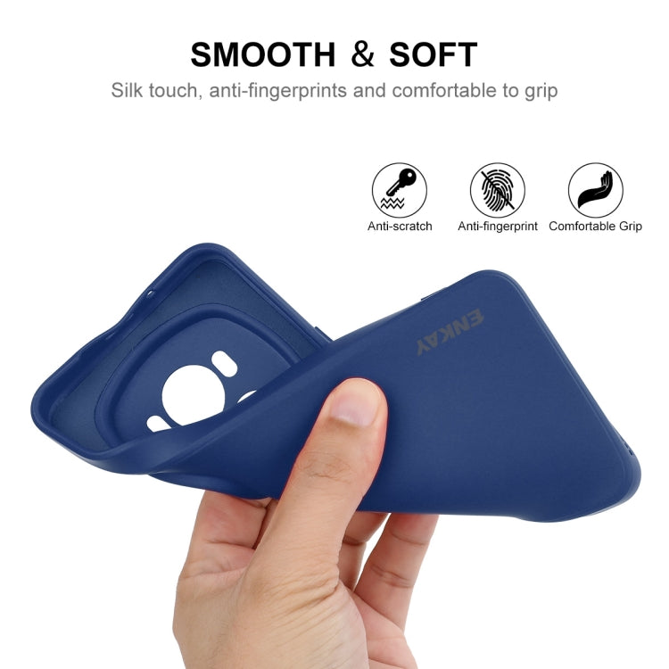 Pour Honor Magic6 Pro ENKAY Coque de téléphone en silicone liquide souple antichoc (noir)