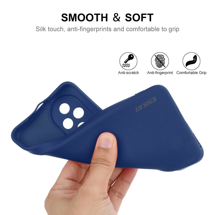 For Honor 200 ENKAY Liquid Silicone Soft Shockproof Phone Case(Dark Blue)