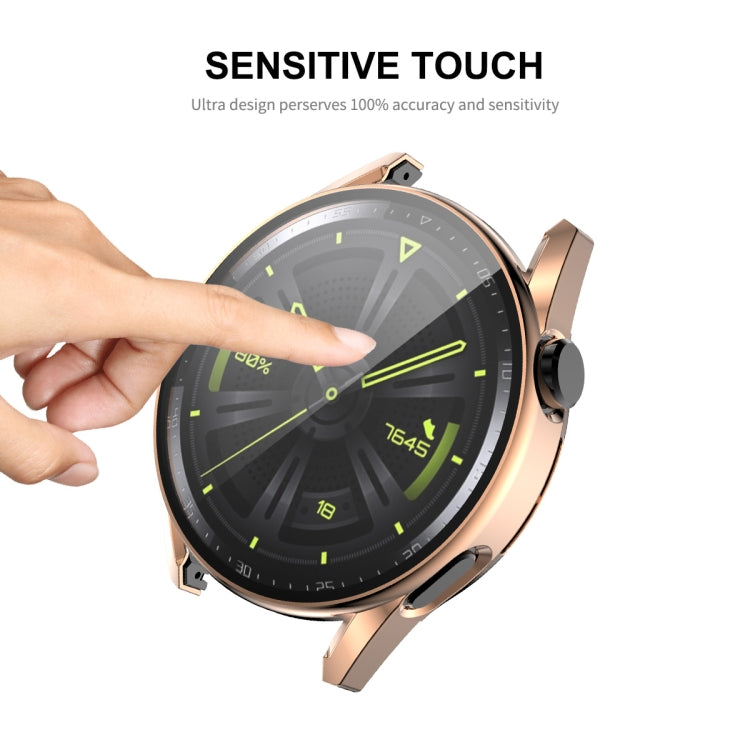 For Huawei Watch GT 3 46mm ENKAY PC Frame + Tempered Glass Protector Composite Case(Pink)