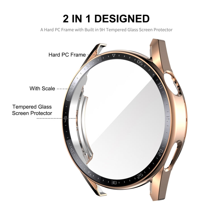 Pour Huawei Watch GT 3 46mm ENKAY Coque de protection PC + Verre trempé avec échelle (Or Rose)
