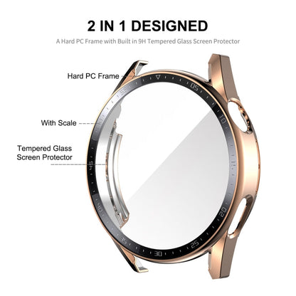 Pour Huawei Watch GT 3 46mm ENKAY Coque de protection PC + Verre trempé avec échelle (Or Rose)