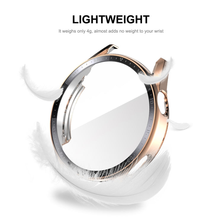 Pour Huawei Watch GT 3 46mm ENKAY Coque de protection PC + Verre trempé avec échelle (Or Rose)