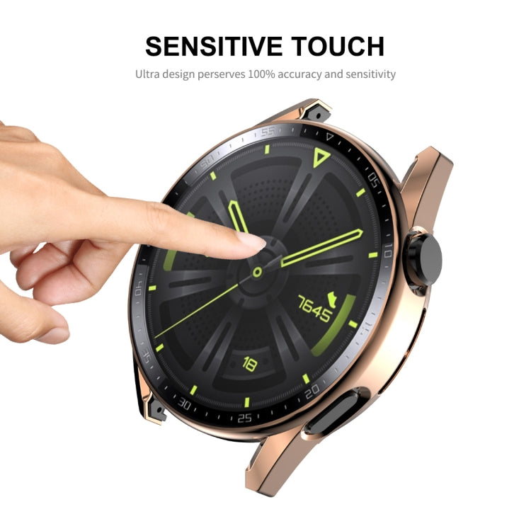 Pour Huawei Watch GT 3 46mm ENKAY Coque de protection PC + Verre trempé avec échelle (Or Rose)