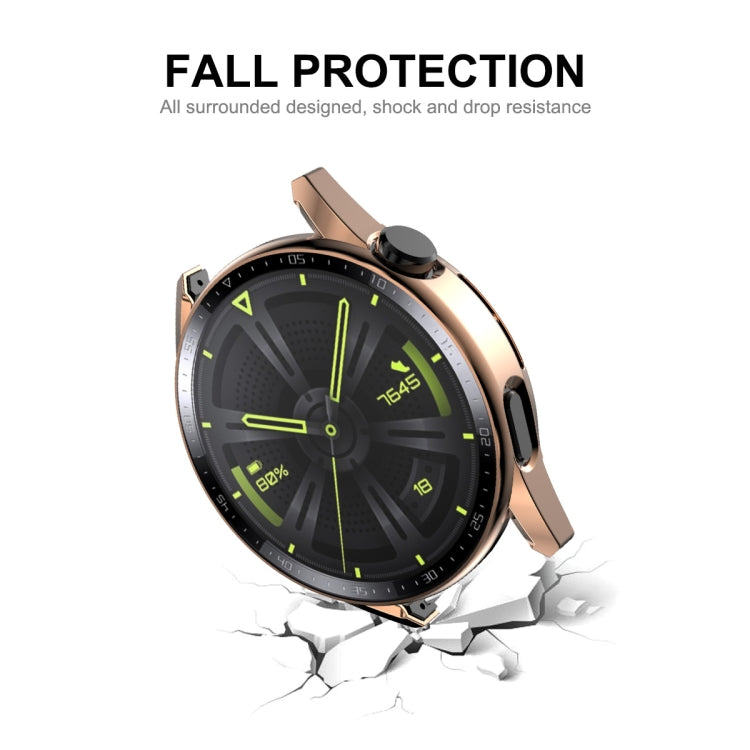 Pour Huawei Watch GT 3 46mm ENKAY Coque de protection PC + Verre trempé avec échelle (Or Rose)