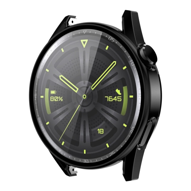 Pour Huawei Watch GT 3 46 mm ENKAY Coque de protection en PC mat avec verre trempé (Noir)