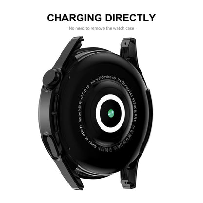 Pour Huawei Watch GT 3 46 mm ENKAY Coque de protection en PC mat avec verre trempé (Noir)