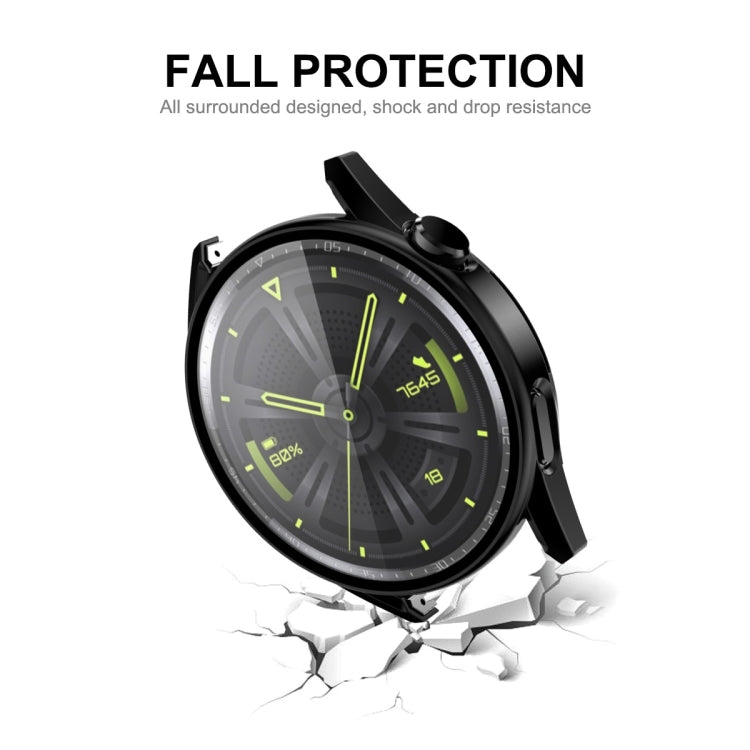 Pour Huawei Watch GT 3 46 mm ENKAY Coque de protection en PC mat avec verre trempé (Noir)