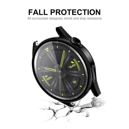 Pour Huawei Watch GT 3 46 mm ENKAY Coque de protection en PC mat avec verre trempé (Noir)