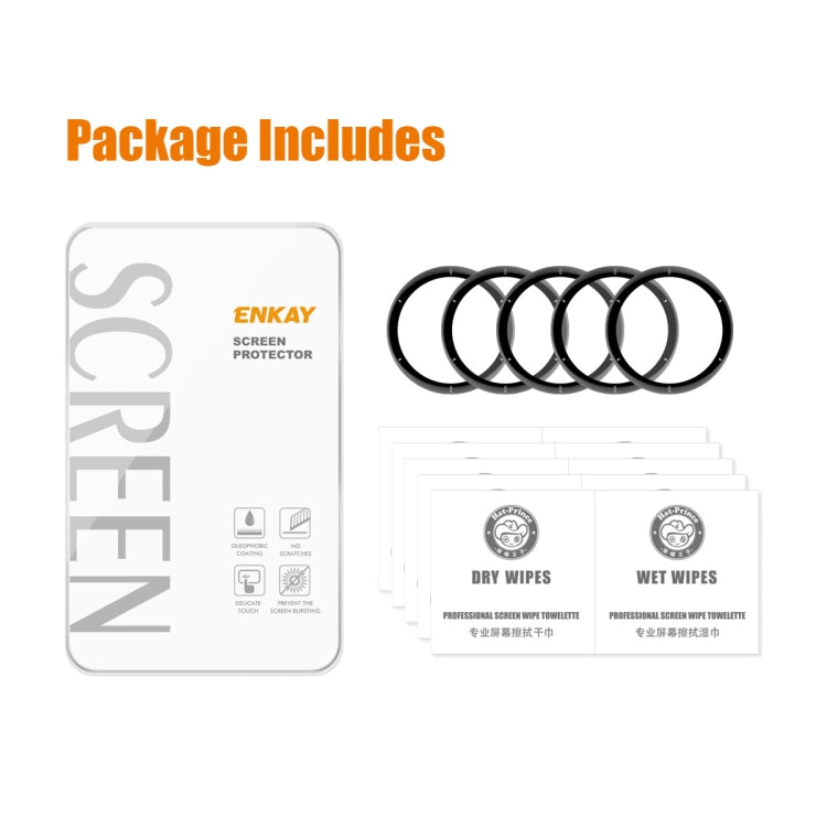 5 PCS Pour Garmin Venu 2 Plus ENKAY Hat-Prince Film Protecteur HD en PMMA avec Bord PC Souple à Couverture Complète 3D