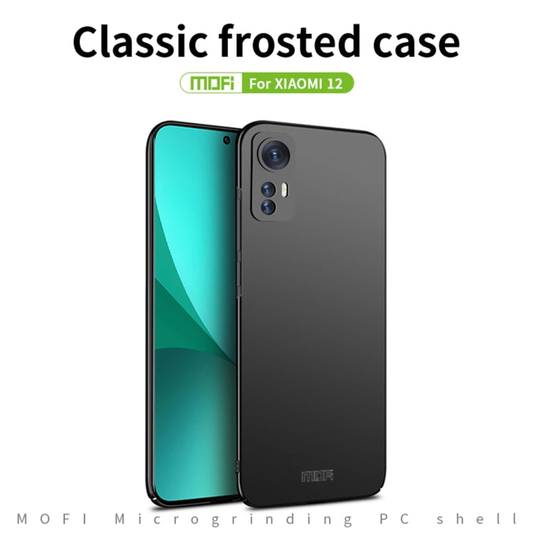 For Xiaomi 12 / 12X MOFI Frosted PC Ultra-thin Hard Phone Case(Black)