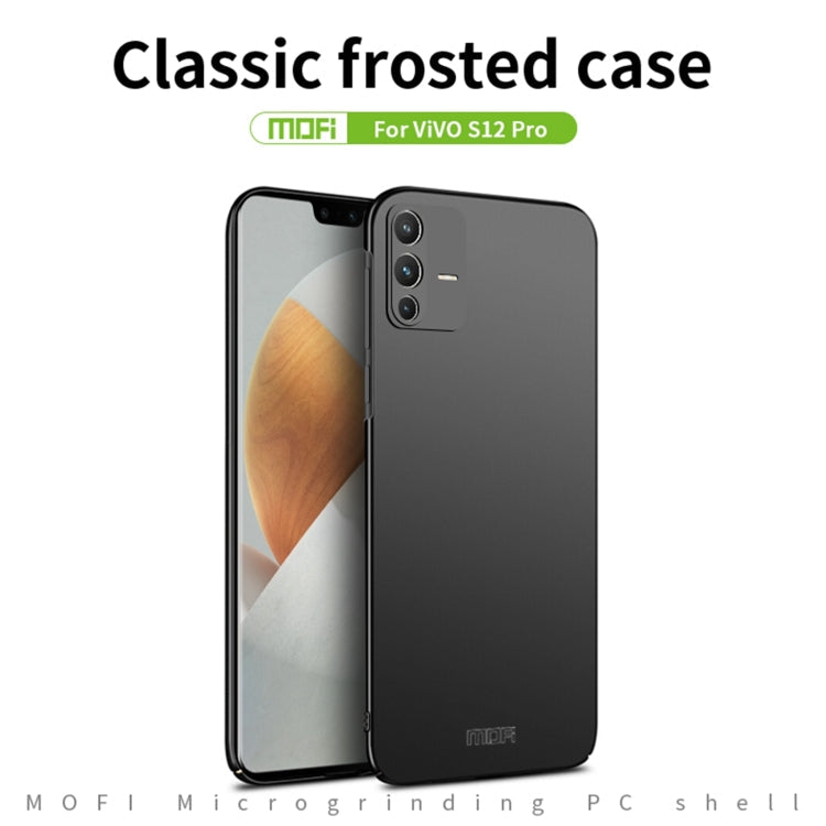 For vivo S12 Pro MOFI Frosted PC Ultra-thin Hard Phone Case(Black)