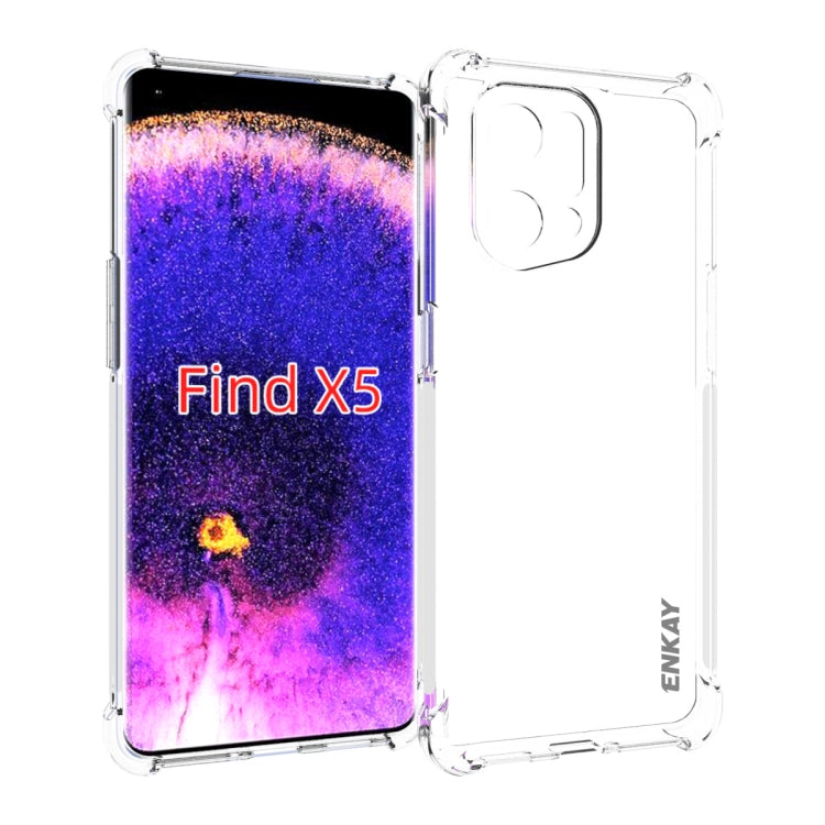 For OPPO Find X5 ENKAY Clear TPU Shockproof Case Soft Anti-slip Cover