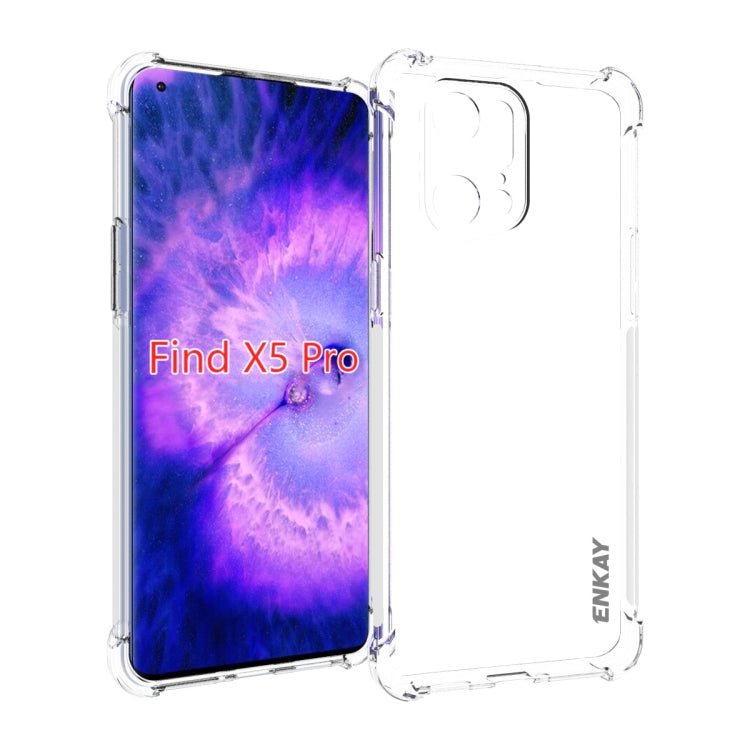 For OPPO Find X5 Pro ENKAY Clear TPU Shockproof Case Soft Anti-slip Cover