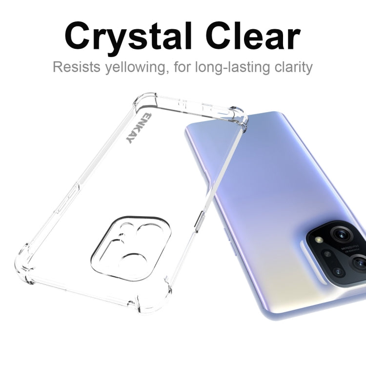 For OPPO Find X5 Pro ENKAY Clear TPU Shockproof Case Soft Anti-slip Cover