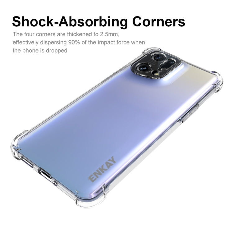 For OPPO Find X5 Pro ENKAY Clear TPU Shockproof Case Soft Anti-slip Cover