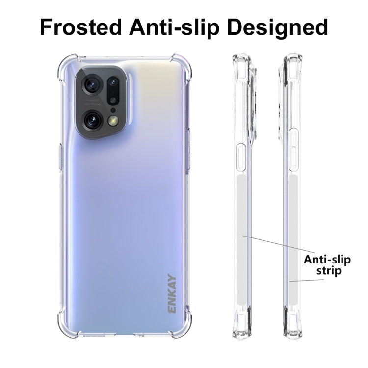 For OPPO Find X5 Pro ENKAY Clear TPU Shockproof Case Soft Anti-slip Cover