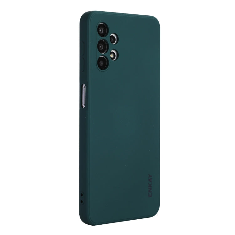 For Samsung Galaxy A32 5G ENKAY Liquid Silicone Soft Shockproof Phone Case(Dark Green)