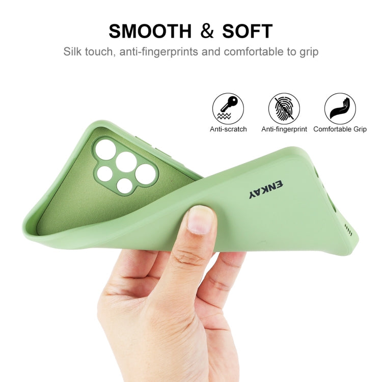For Samsung Galaxy A32 5G ENKAY Liquid Silicone Soft Shockproof Phone Case(Dark Green)