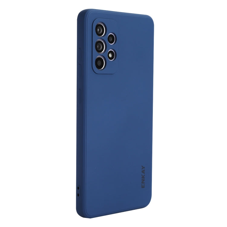 For Samsung Galaxy A52 5G ENKAY Liquid Silicone Soft Shockproof Phone Case(Dark Blue)