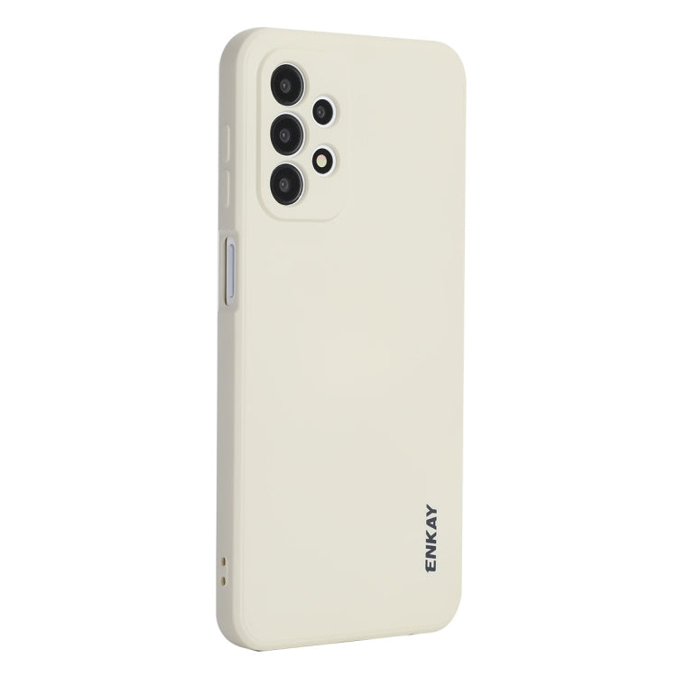 For Samsung Galaxy A23 ENKAY Liquid Silicone Soft Shockproof Phone Case(Beige)