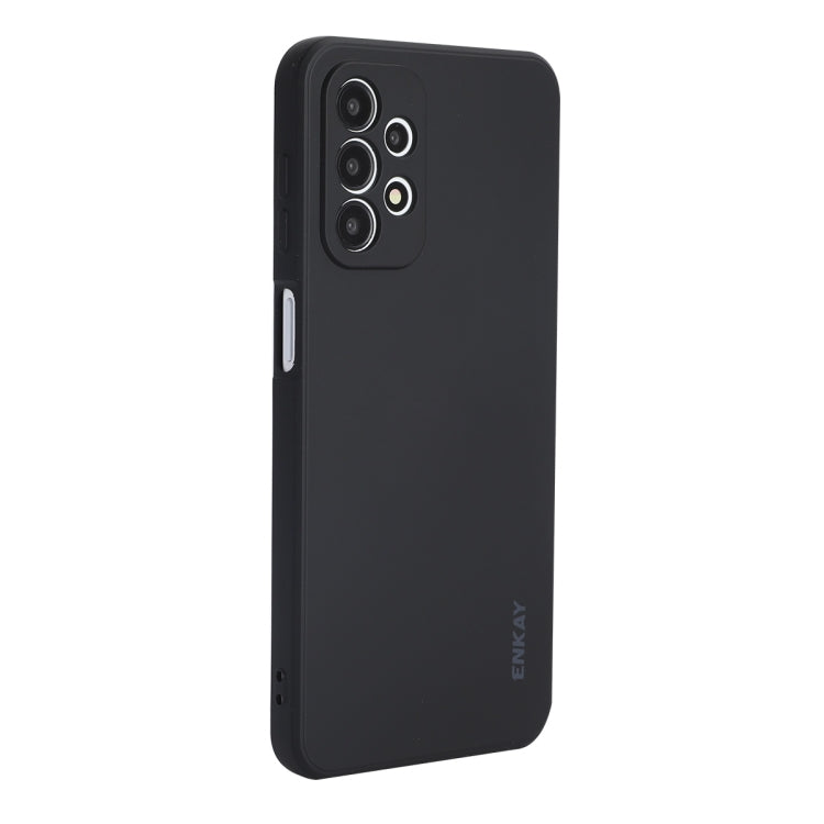 For Samsung Galaxy A23 ENKAY Liquid Silicone Soft Shockproof Phone Case(Black)