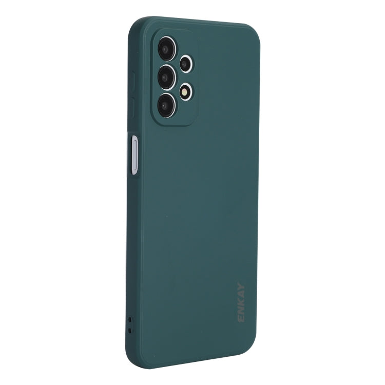 For Samsung Galaxy A23 ENKAY Liquid Silicone Soft Shockproof Phone Case(Dark Green)