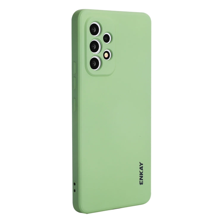 Pour Samsung Galaxy A53 5G ENKAY Coque de Téléphone Souple Antichoc en Silicone Liquide (Vert Clair)