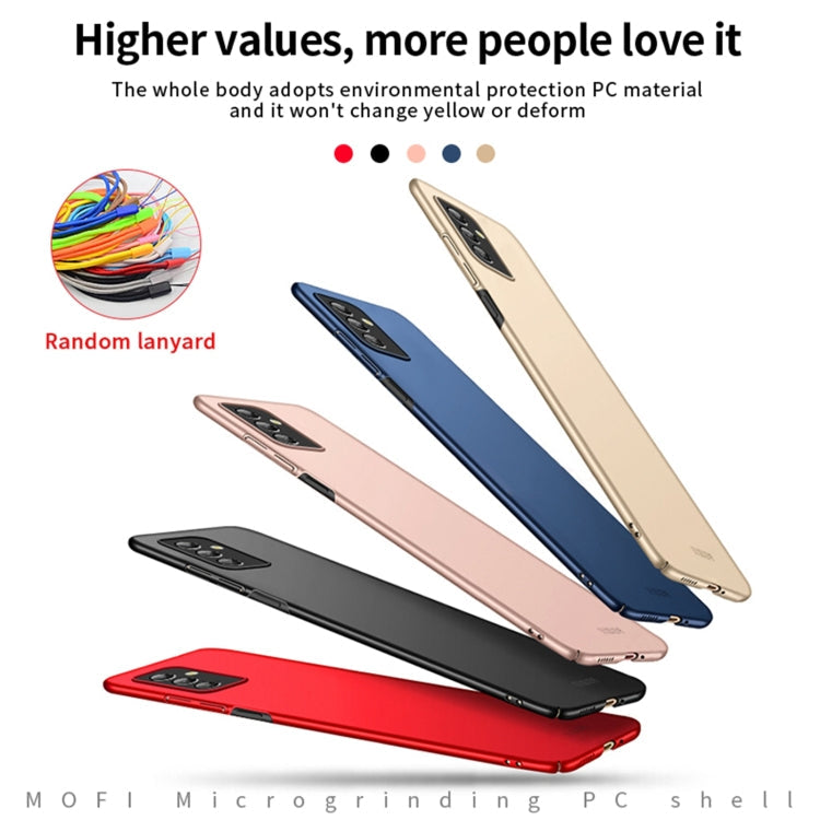Pour Samsung Galaxy M52 5G Coque Rigide Ultra-fine Givrée MOFI en PC (Rouge)