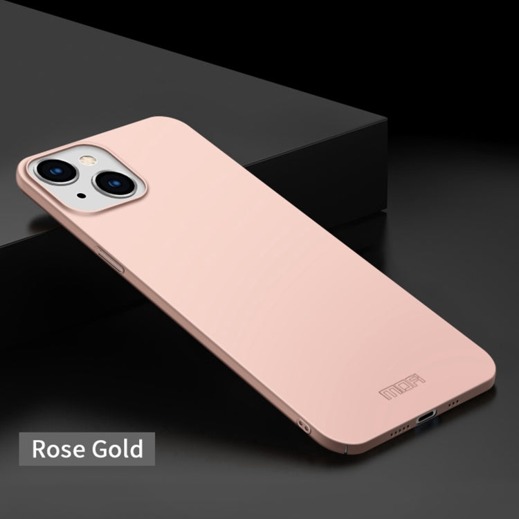 For iPhone 14 Plus MOFI Frosted PC Ultra-thin Hard Case  (Rose Gold)