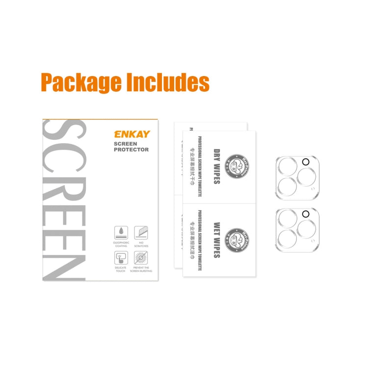 2 PCS ENKAY Hat-Prince 9H Rear Camera Lens Tempered Glass Film for iPhone 14 Pro / 14 Pro Max