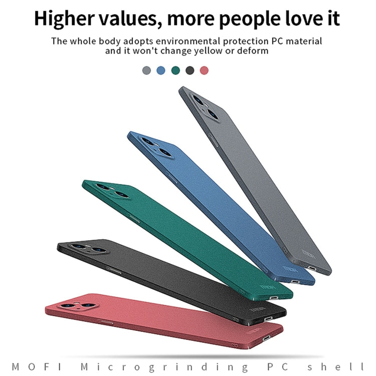 For iPhone 14 MOFI Fandun Series Frosted PC Ultra-thin Phone Case(Green)