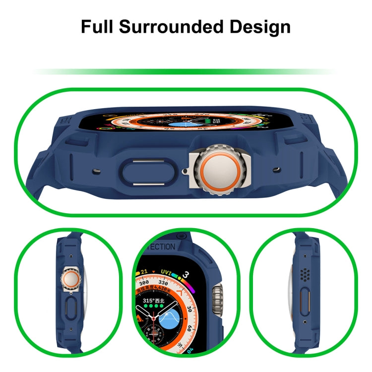 For Apple Watch Ultra 3 / 2 / 1 49mm JUNSUNMAY Integrated TPU Case Adjustable Elastic Watch Band(Pink)