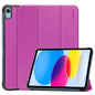 For iPad 2025 / 2022 ENKAY Tri-fold Custer Texture Leather Stand Smart Case(Purple)