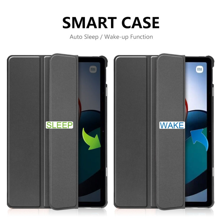 For Xiaomi Redmi Pad 10.61 inch ENKAY Tri-fold Custer Texture Leather Stand Smart Case(Black)