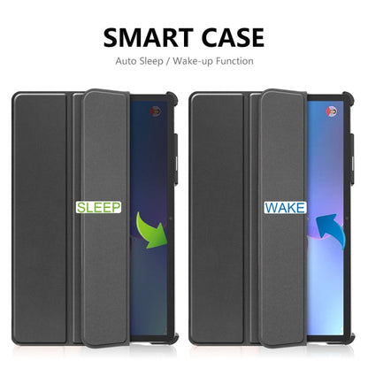 For Lenovo Tab P11 Pro Gen2 11.2 inch 2022 ENKAY Tri-fold Custer Texture Leather Stand Smart Case(Grey)