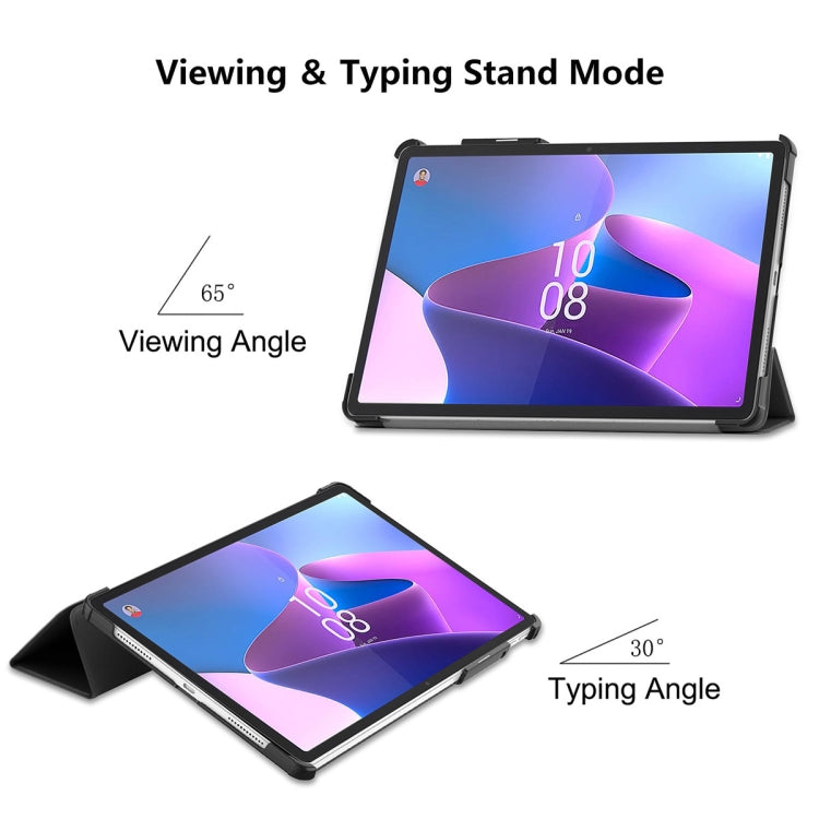 For Lenovo Tab P11 Pro Gen2 11.2 inch 2022 ENKAY Tri-fold Custer Texture Leather Stand Smart Case(Dark Green)