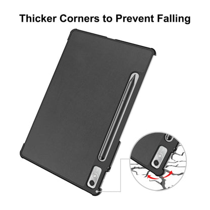 For Lenovo Tab P11 Pro Gen2 11.2 inch 2022 ENKAY Tri-fold Custer Texture Leather Stand Smart Case(Dark Green)