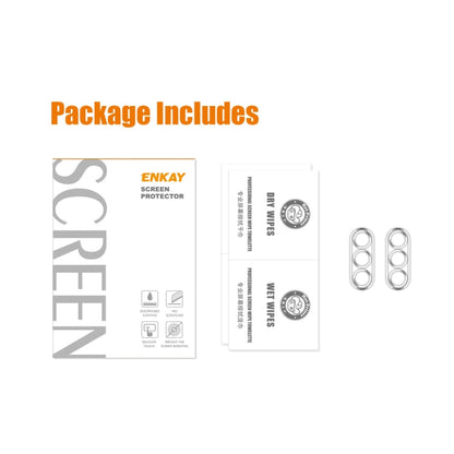 For Samsung Galaxy S23 5G 2pcs ENKAY 9H Rear Camera Lens Tempered Glass Film