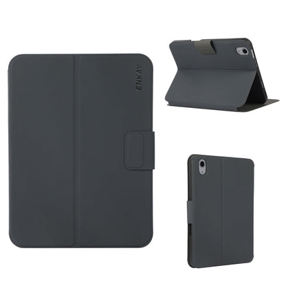 For iPad 2025 / 2022 ENKAY TPU Back Cover Smart Leather Tablet Case with Pen Slot & Holder(Black)