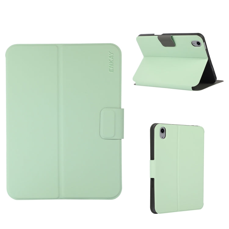 Pour iPad 2025 / 2022 ENKAY Housse de protection arrière en TPU avec emplacement pour stylet et support (Vert clair)